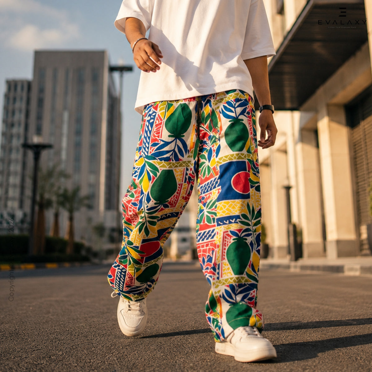 Tropical Pop Art Wide Leg Pants For Men And Women
