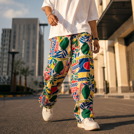 Tropical Pop Art Wide Leg Pants For Men And Women