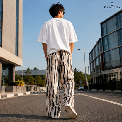 Zebra Wave Wide Leg Pants For Men And Women