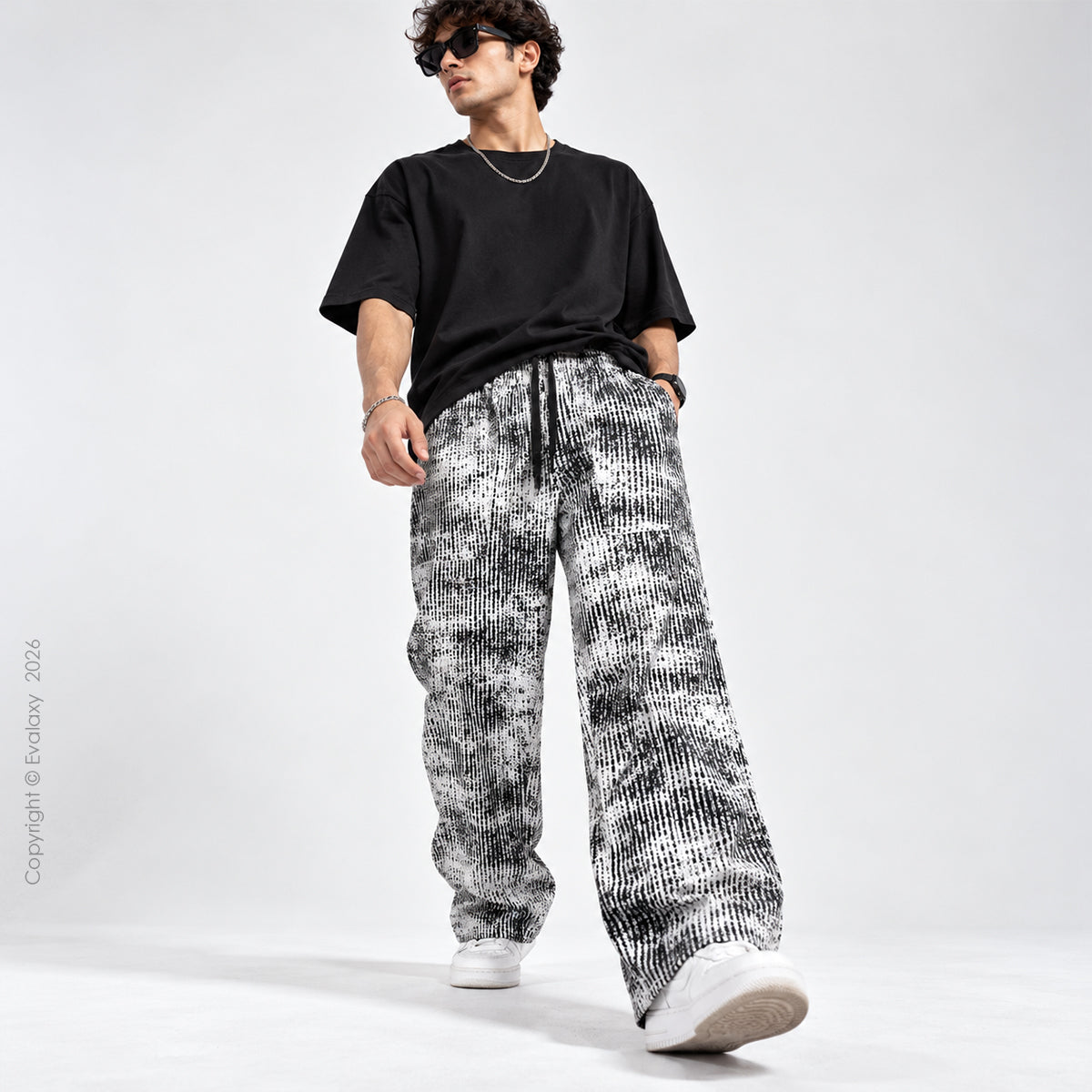 Monochrome Static Wide-Leg Pants For Men And Women