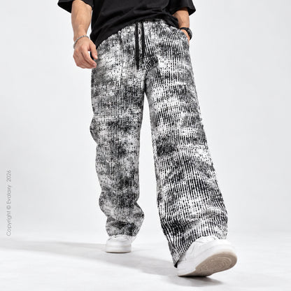 Monochrome Static Wide-Leg Pants For Men And Women