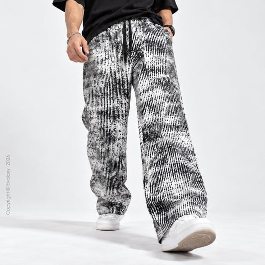 Monochrome Static Wide-Leg Pants For Men And Women