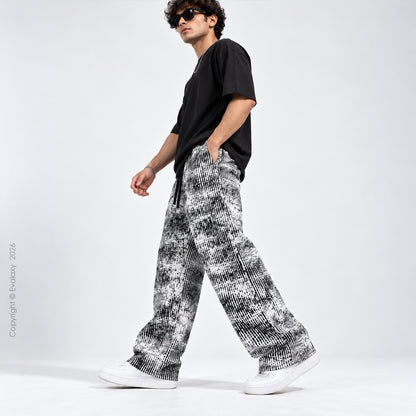 Monochrome Static Wide-Leg Pants For Men And Women