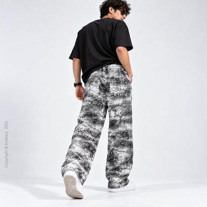 Monochrome Static Wide-Leg Pants For Men And Women