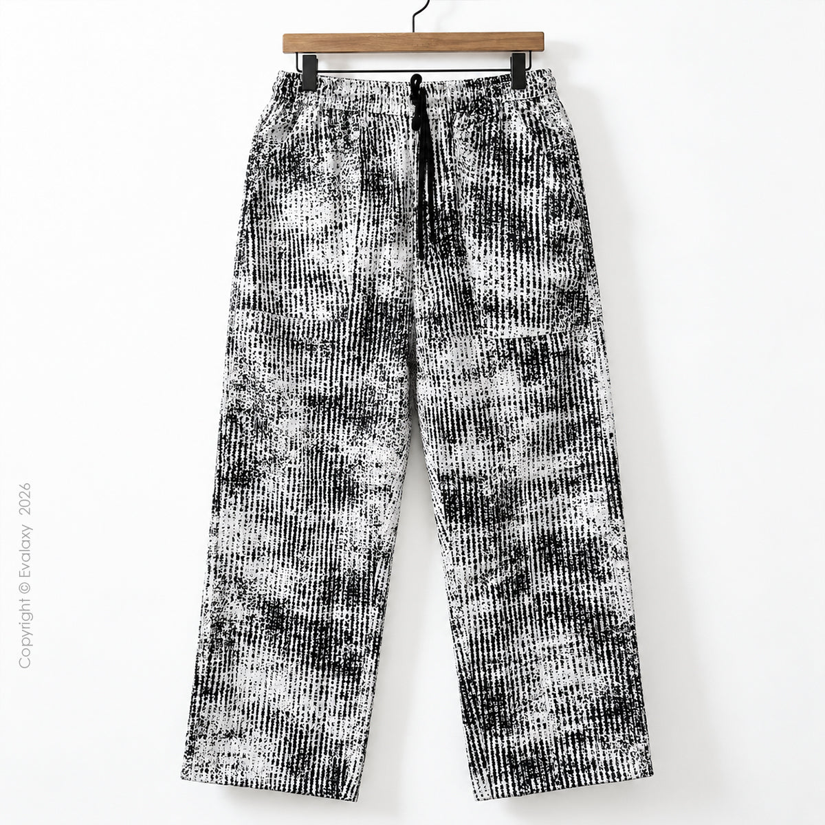 Monochrome Static Wide-Leg Pants For Men And Women