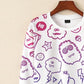Random Colorful Cartoon Print Crop Top For Women & Girls