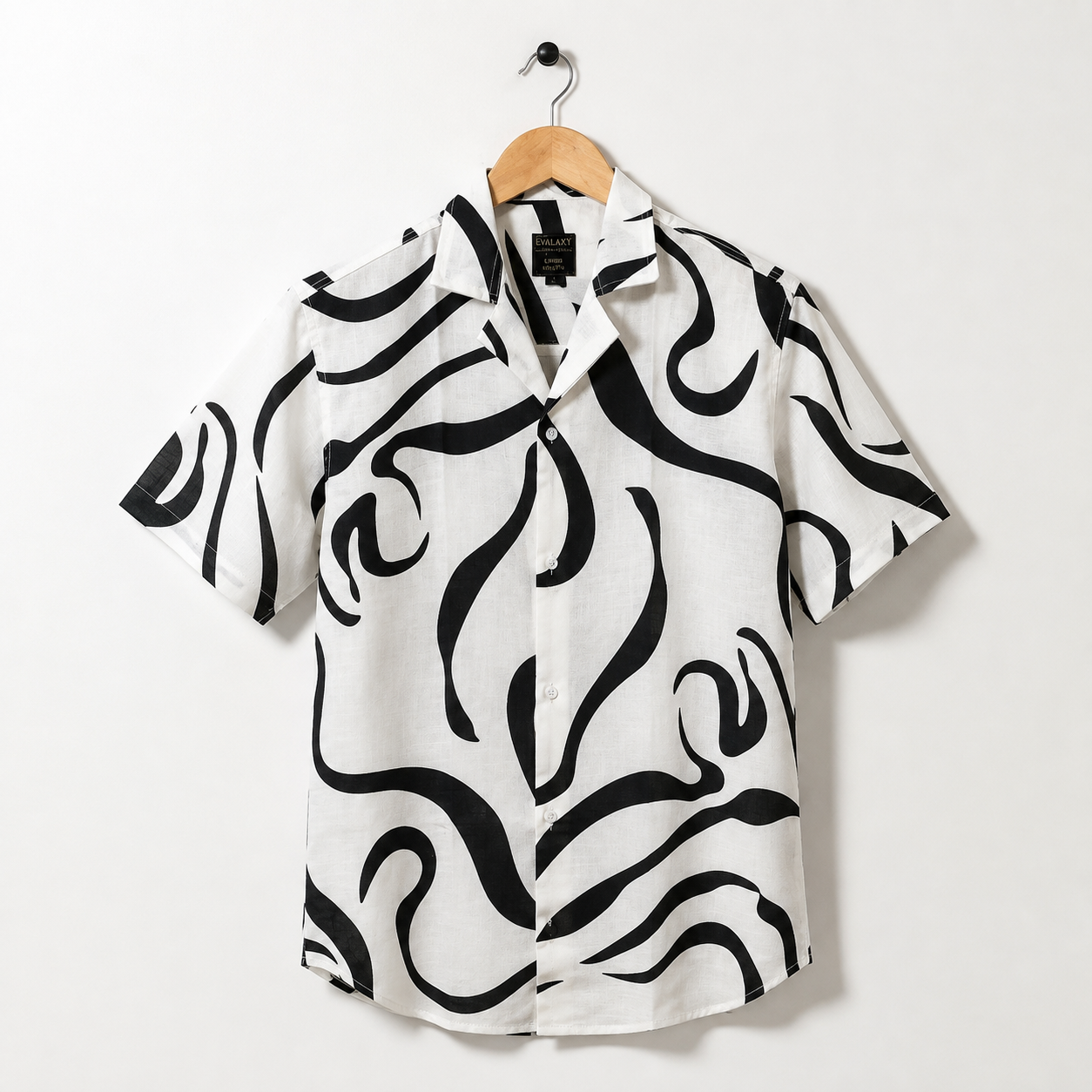 Men Random Black Zebra Print Shirt Without Tee