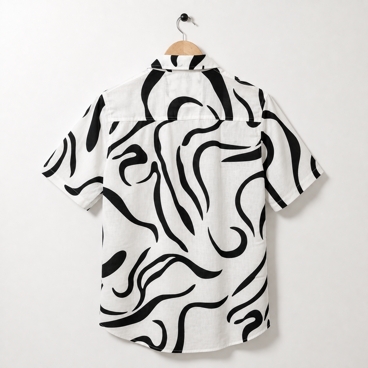 Men Random Black Zebra Print Shirt Without Tee