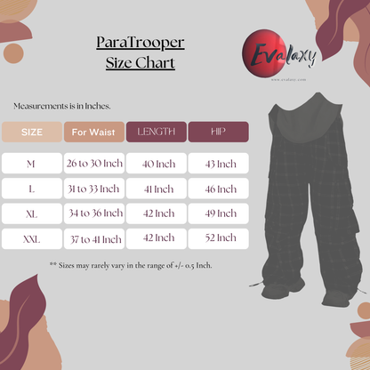 Unisex Splash Black Cargo Pants – Baggy Parachute Style for Men & Women