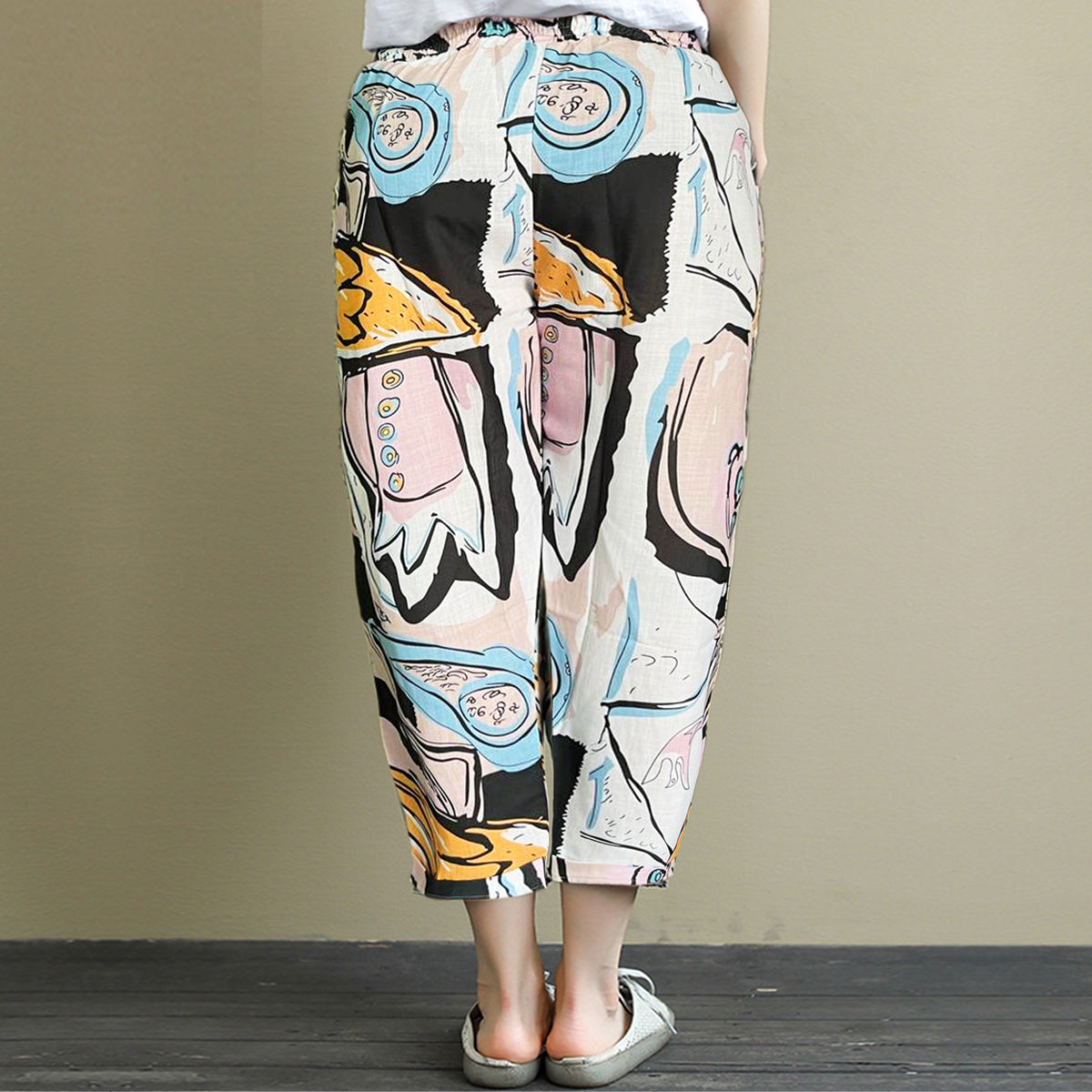 Abstract Graphic Art Pajama Capri For Womens & Girls