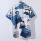Men Random Blue Newspaper & Brown Graphic Print Shirt Without Tee (Pack of 2 Pcs)