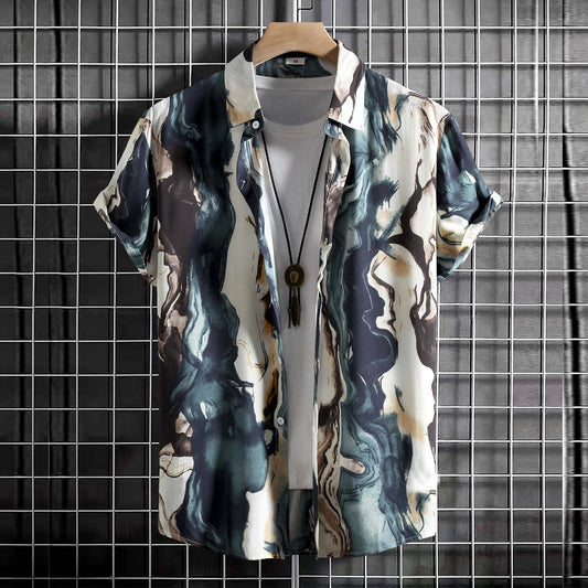 Men Random Milky Valay Graphic Print Shirt Without Tee