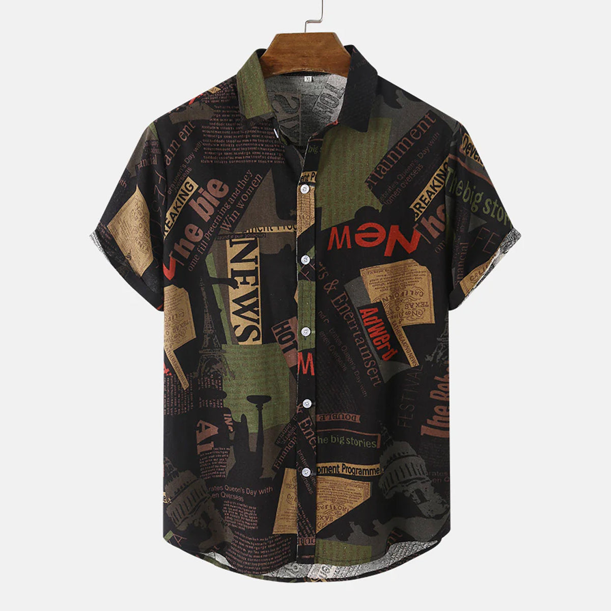 Men Random New News Text Shirt – Evalaxy