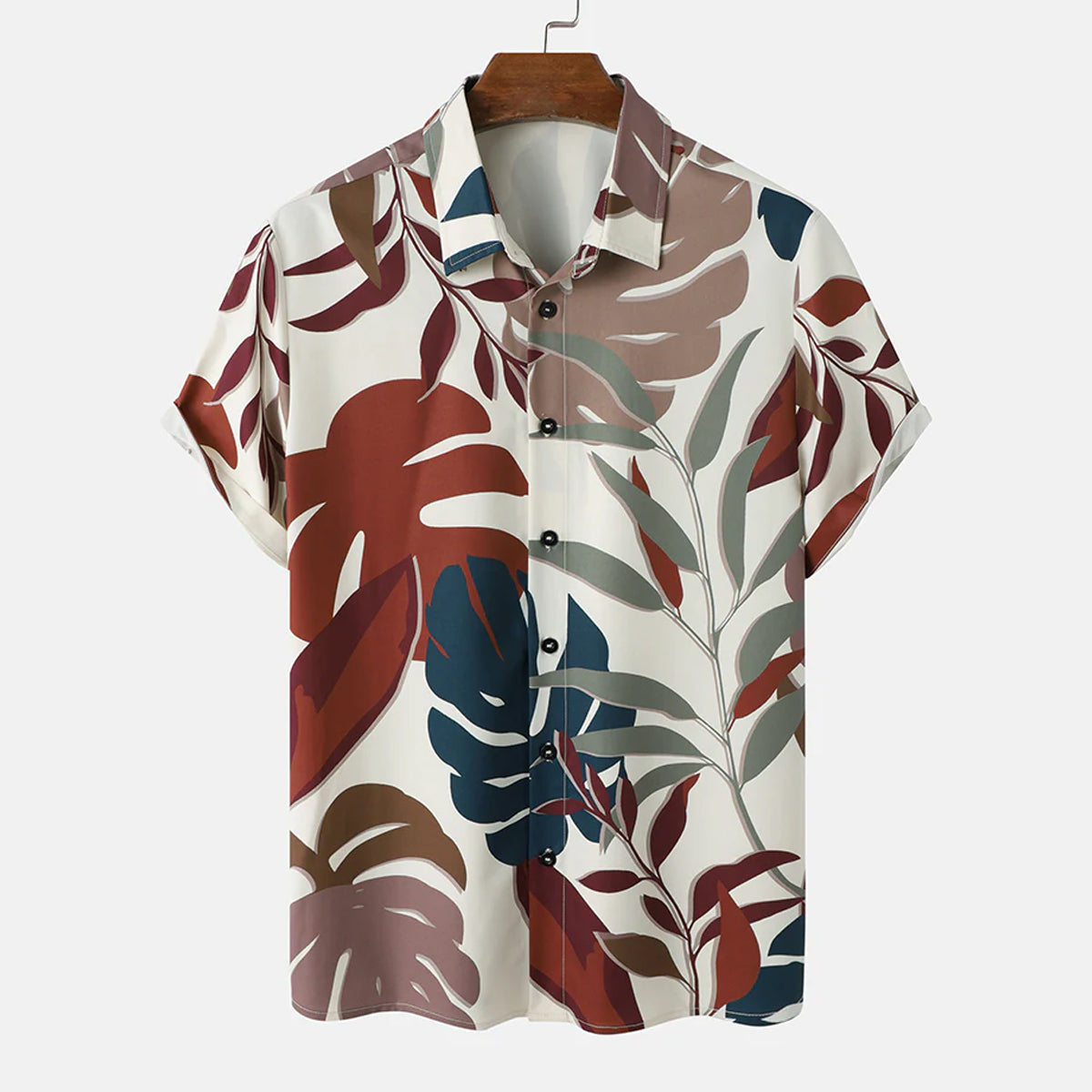Men Random Split Leaf Pattern Shirt – Evalaxy