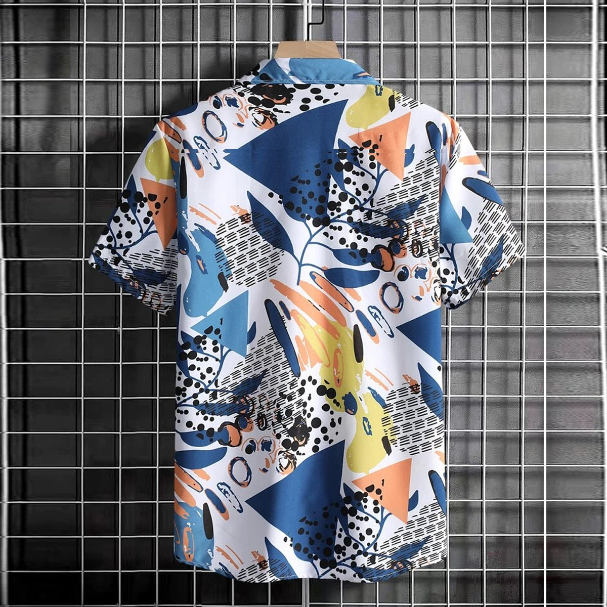 Men Abstract Blue Shirt Without Tee