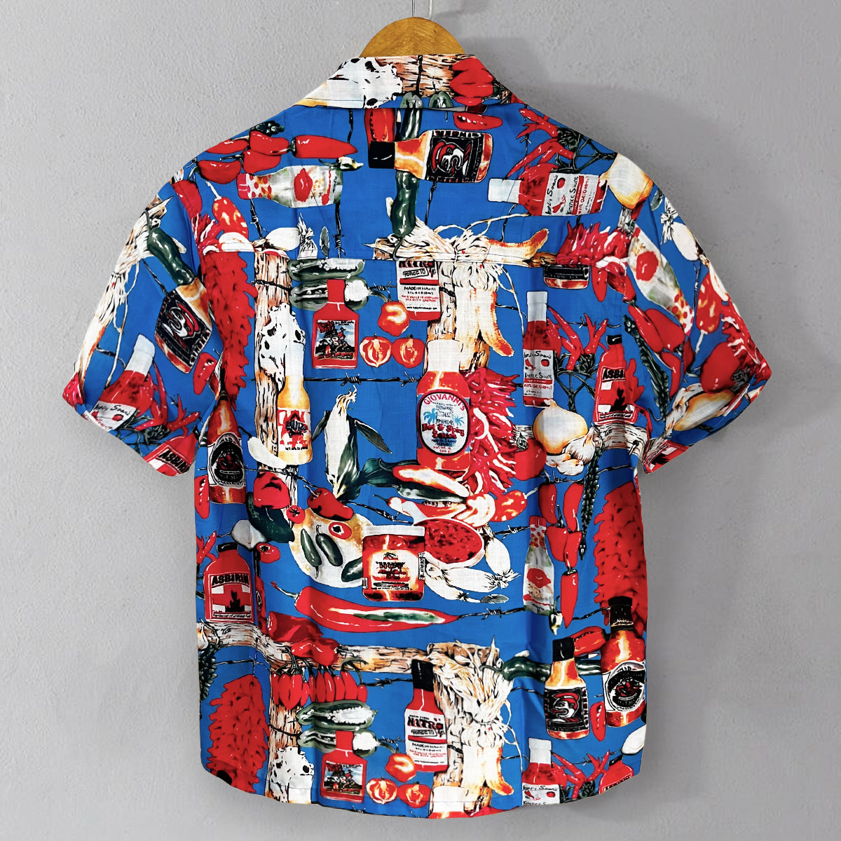 Random SkyBlue Chilly & Bottles All Over Printed Relaxed Fit Shirt