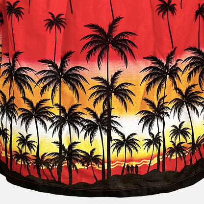 Men's Red Palm Tree Oversized Shirt