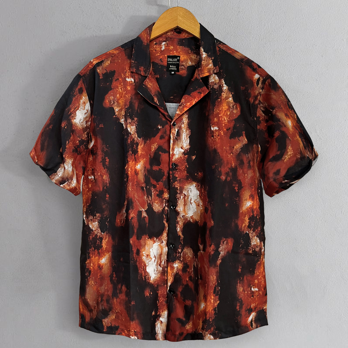 Abstract Fire All Over Printed Relaxed Fit Shirt