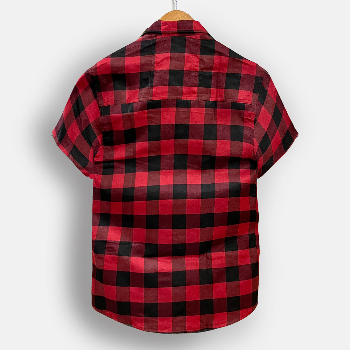 Red Checkered Half Sleeves Print Shirt – Evalaxy