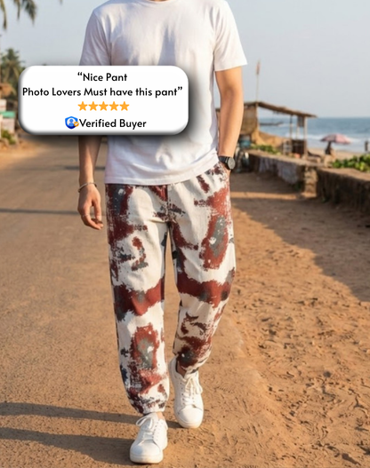 Maroon Cream Jogger Breathable Casual Harem Pants For Men & Women