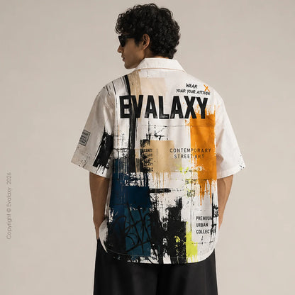 Urban Graffiti Graphic Oversized Shirt For Men & Women