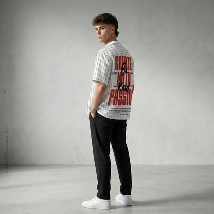 Be Kind White Lines Relaxed Fit Shirt for Men and Women