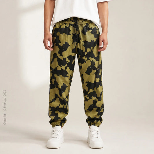 Poison Green Camo Jogger Breathable Casual Harem Pants For Men & Women