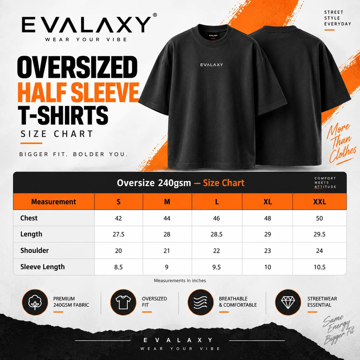 Black Triple Horse Graphic Oversized T-Shirt – 240 GSM Premium Cotton