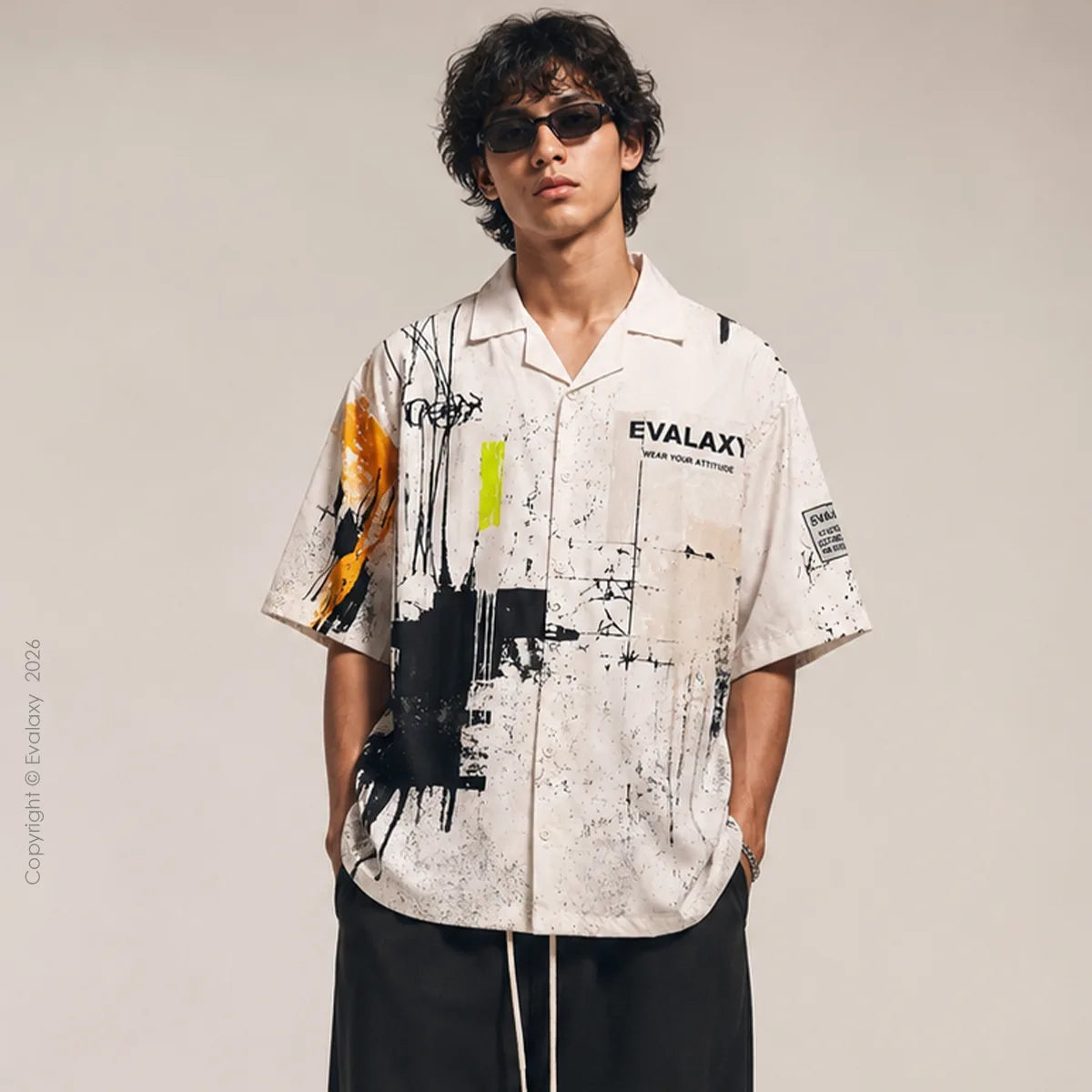 Urban Graffiti Graphic Oversized Shirt For Men & Women