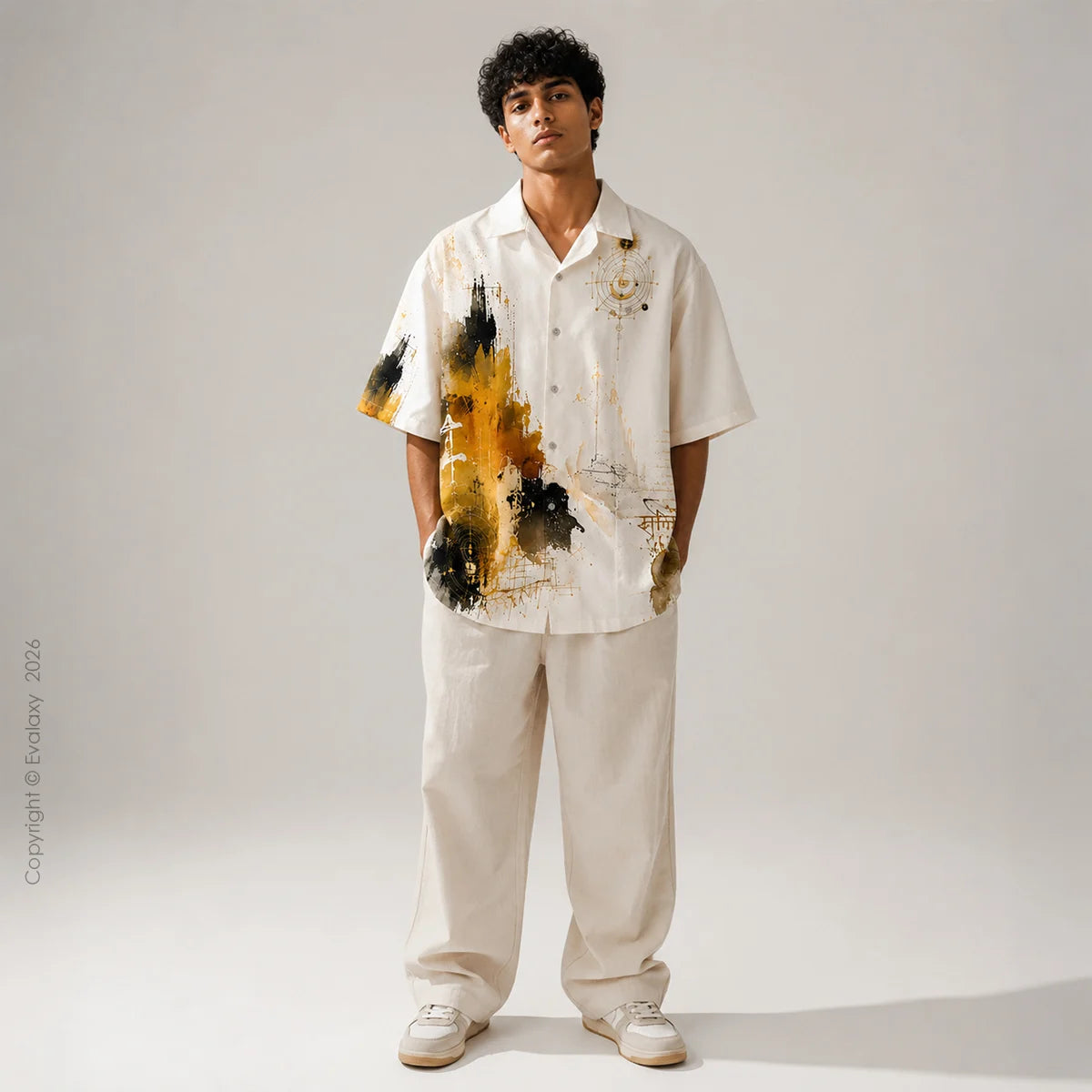 Mystic Aura Abstract Oversized Shirt For Men & Women