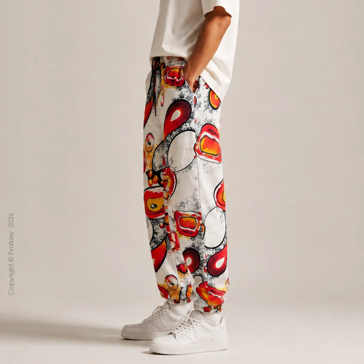 Random Abstract Orange Jogger Breathable Casual Harem Pants