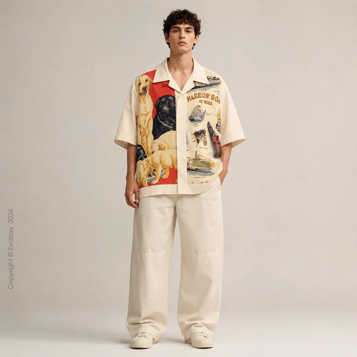 Vintage Dogs & Boats Printed Shirt for Men And Women – Premium Holiday Casual Wear
