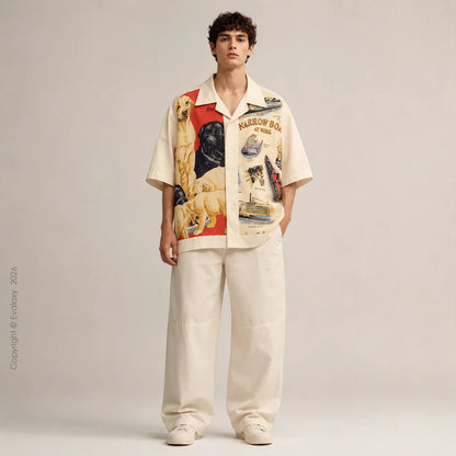 Vintage Dogs & Boats Printed Shirt for Men And Women – Premium Holiday Casual Wear