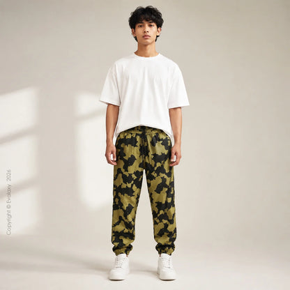 Poison Green Camo Jogger Breathable Casual Harem Pants For Men & Women