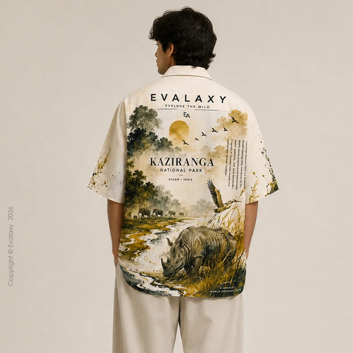 Kaziranga Wildlife Inspired Oversized Shirt For Men & Women