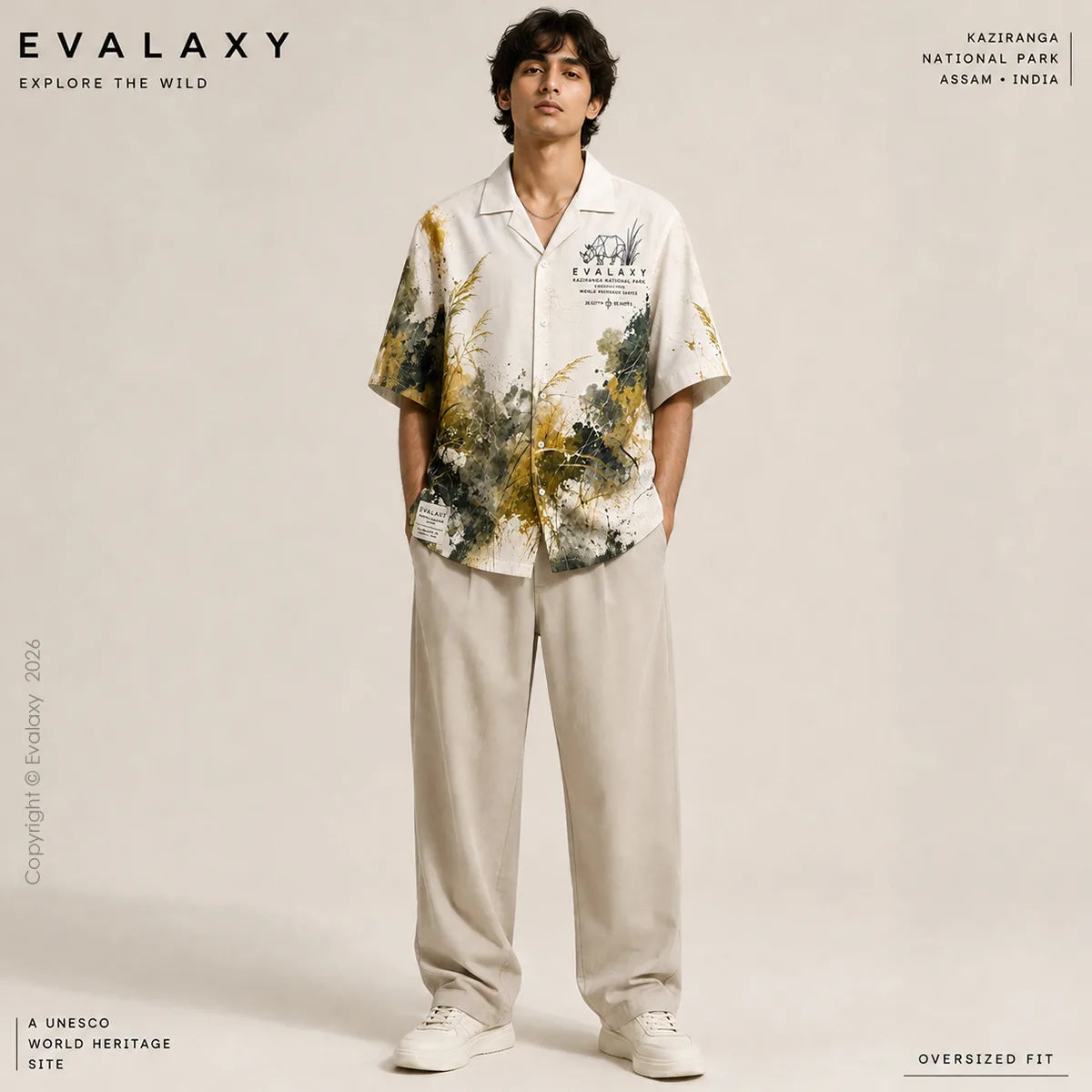 Kaziranga Wildlife Inspired Oversized Shirt For Men & Women