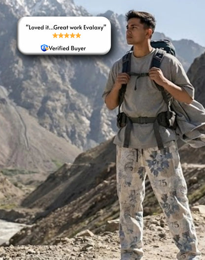 Evalaxy Vintage Bloom Printed Relaxed Pant for Men & Women