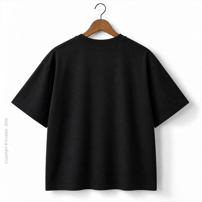 Black Triple Horse Graphic Oversized T-Shirt – 240 GSM Premium Cotton