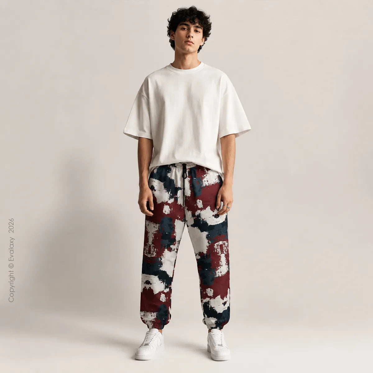 Maroon Cream Jogger Breathable Casual Harem Pants For Men & Women