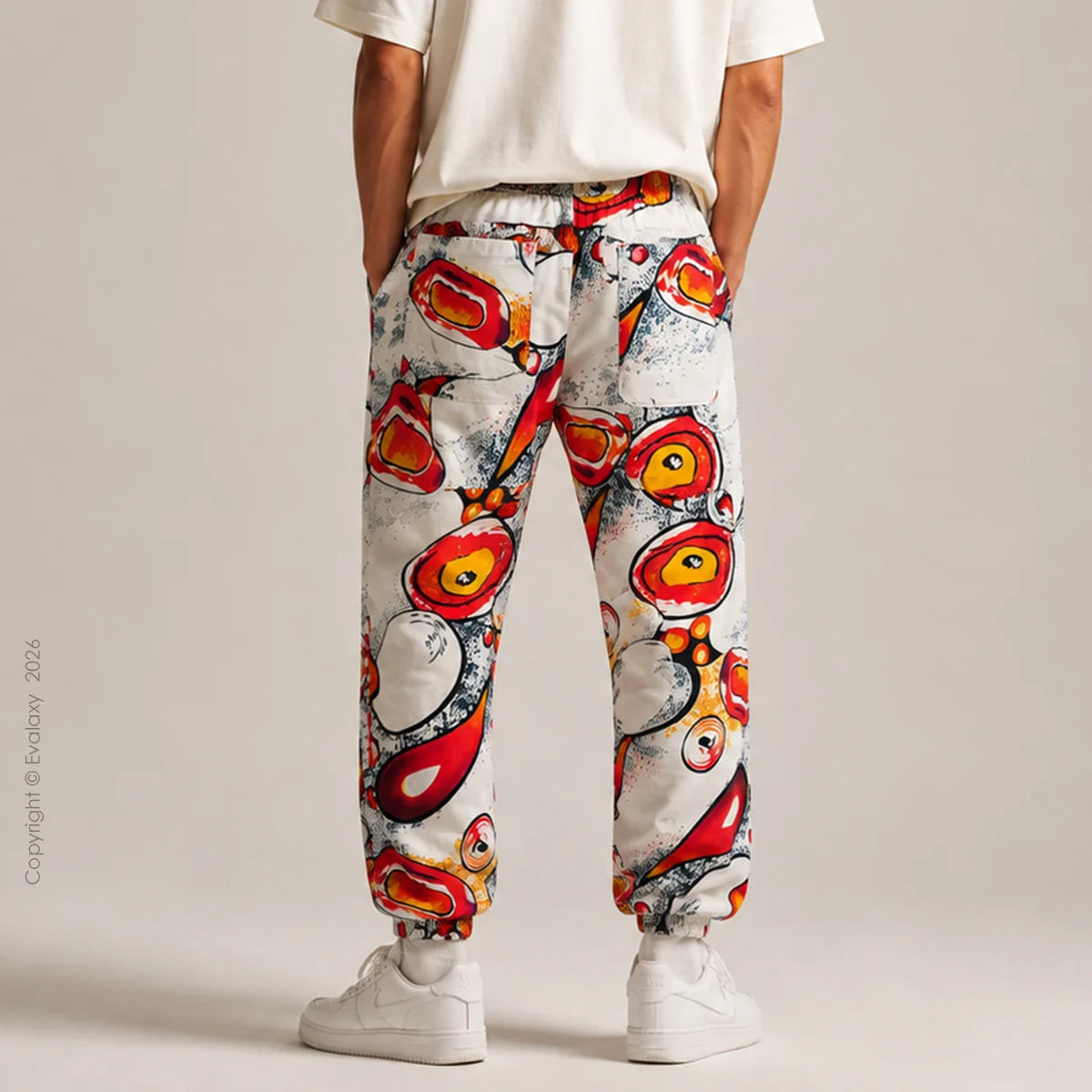 Random Abstract Orange Jogger Breathable Casual Harem Pants
