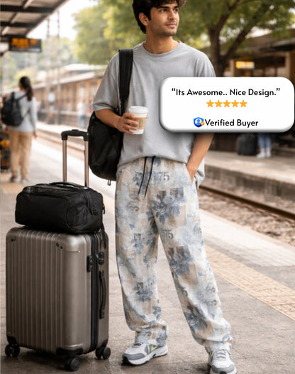 Evalaxy Vintage Bloom Printed Relaxed Pant for Men & Women