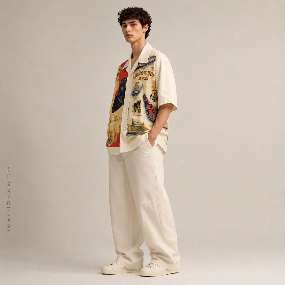 Vintage Dogs & Boats Printed Shirt for Men And Women – Premium Holiday Casual Wear