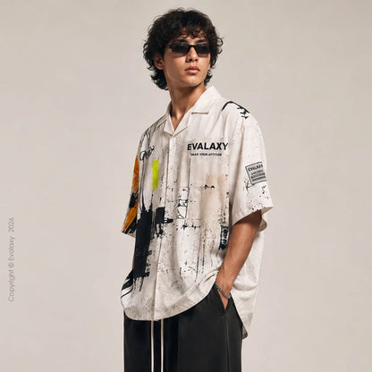 Urban Graffiti Graphic Oversized Shirt For Men & Women