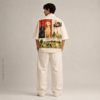 Vintage Dogs & Boats Printed Shirt for Men And Women – Premium Holiday Casual Wear