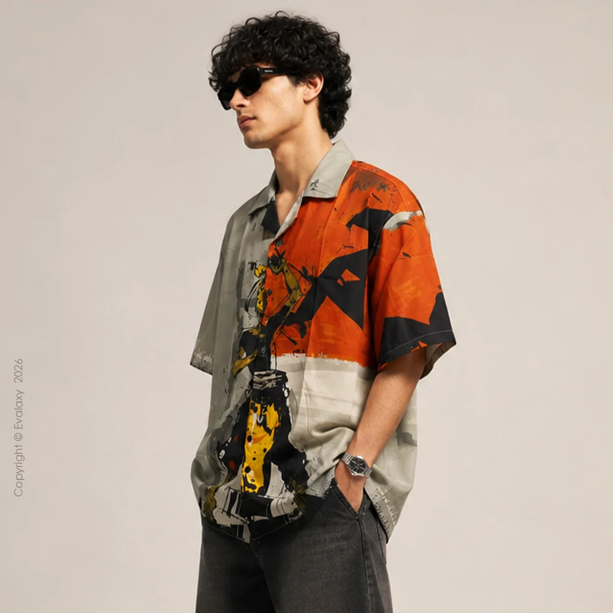 Music Graphic Oversized Half Sleeve Shirt For Men & Women