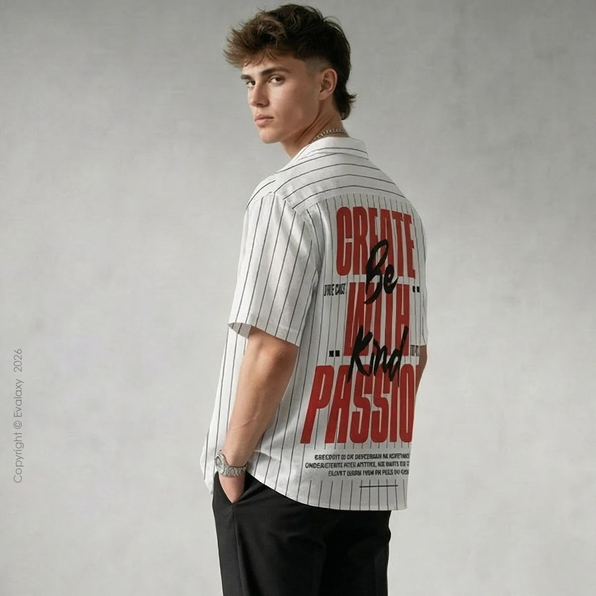 Be Kind White Lines Relaxed Fit Shirt for Men and Women