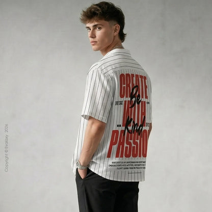 Be Kind White Lines Relaxed Fit Shirt for Men and Women