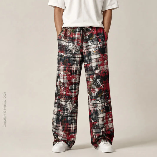 Grunge Checkered Streetwear Pants For Men & Women