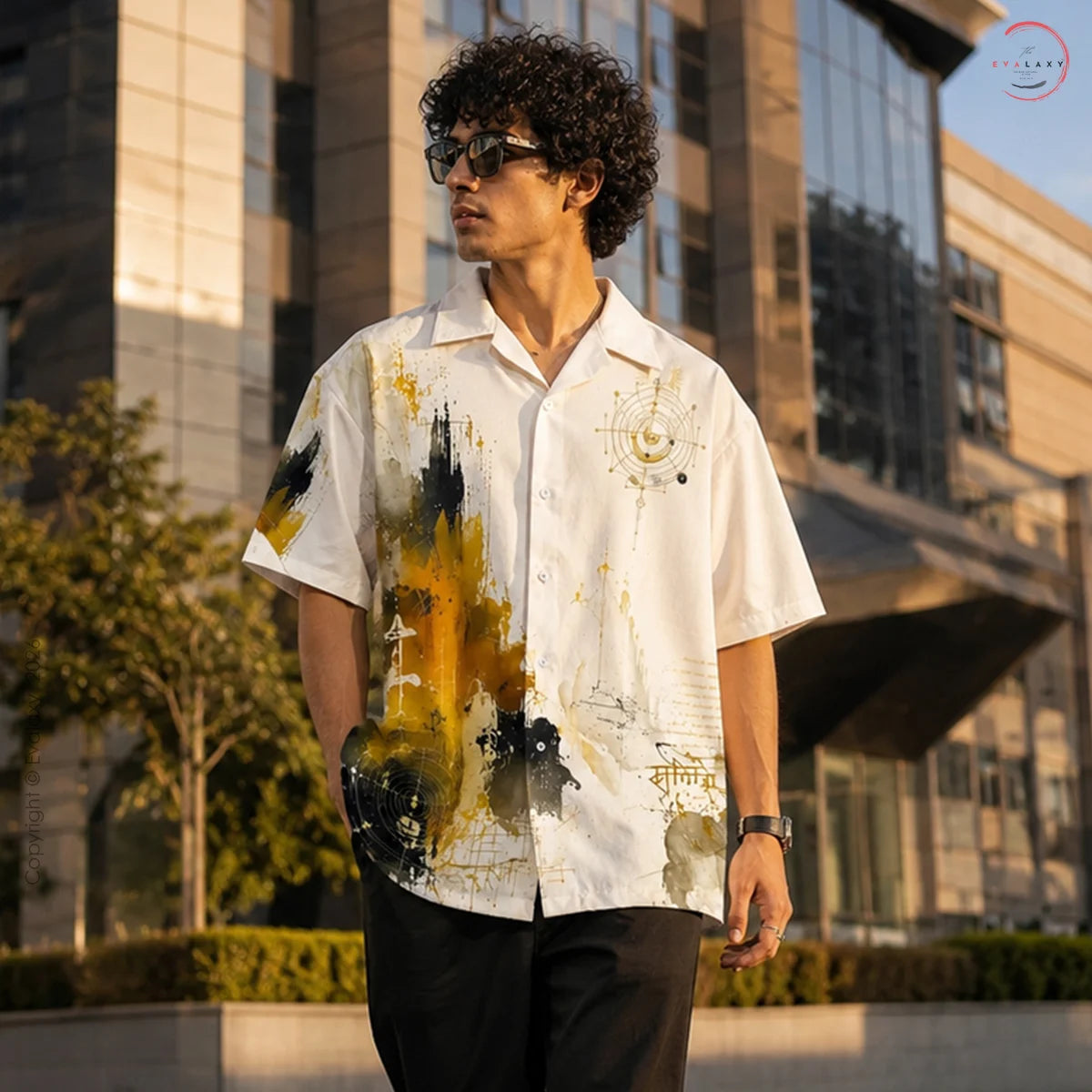 Mystic Aura Abstract Oversized Shirt For Men & Women