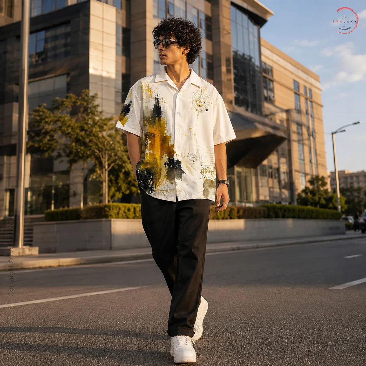 Mystic Aura Abstract Oversized Shirt For Men & Women